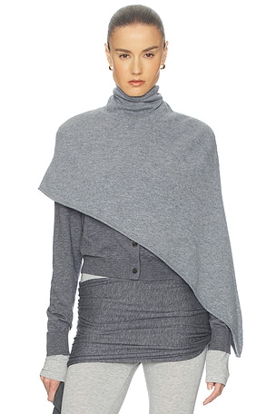 Theory Turtleneck Long Sleeve Sweater in Light Charcoal | REVOLVE