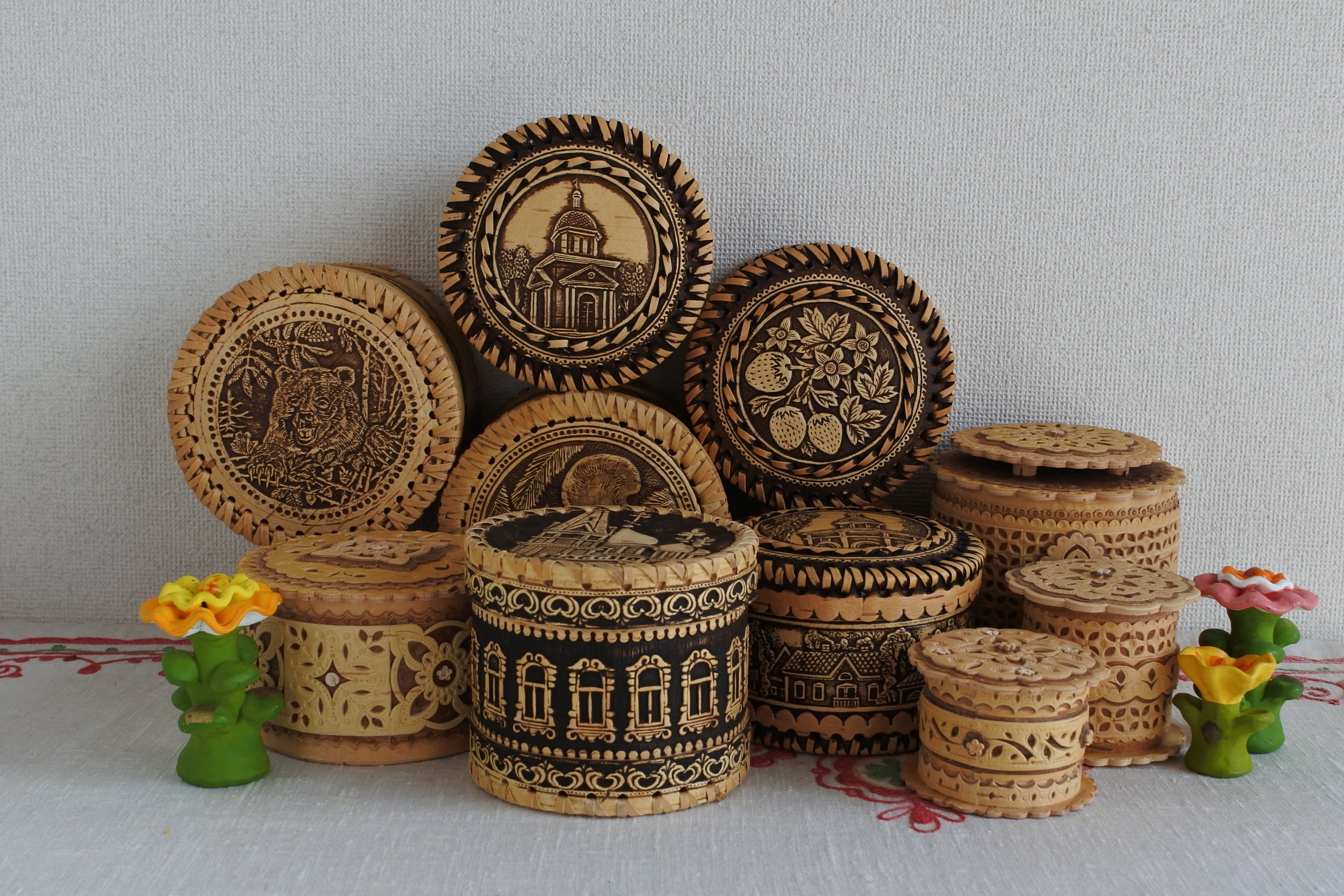 白樺細工ベレスタ ボックス 小箱 白樺樹皮 アクセサリーケース