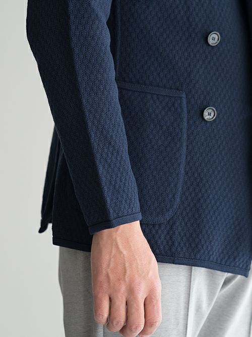 LARDINI ラルディーニ ダブルブレスト ニットジャケット NAVY | ITAL