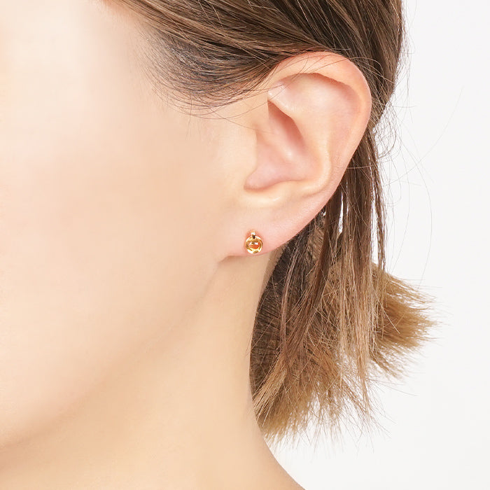 金属アレルギー対応 】【11月 誕生石】 シトリン セラミックポストピアス