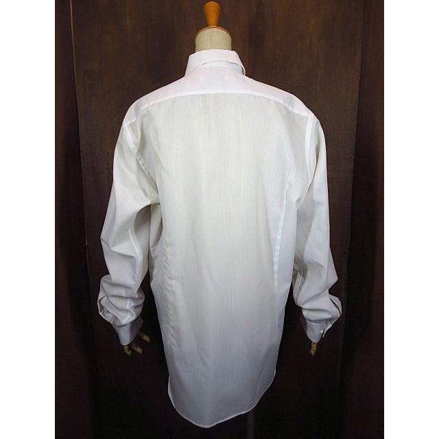 Christian Dior☆ストライプドレスシャツ白 15 1/2 34-35☆200519n1-m
