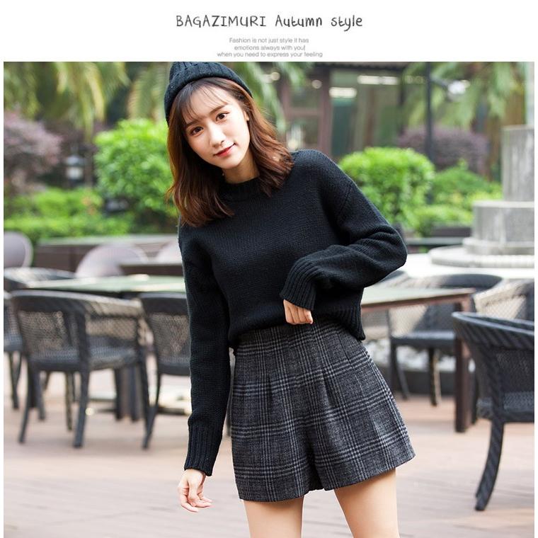 レディース グレンチェック ショートパンツ フレアパンツ 秋冬