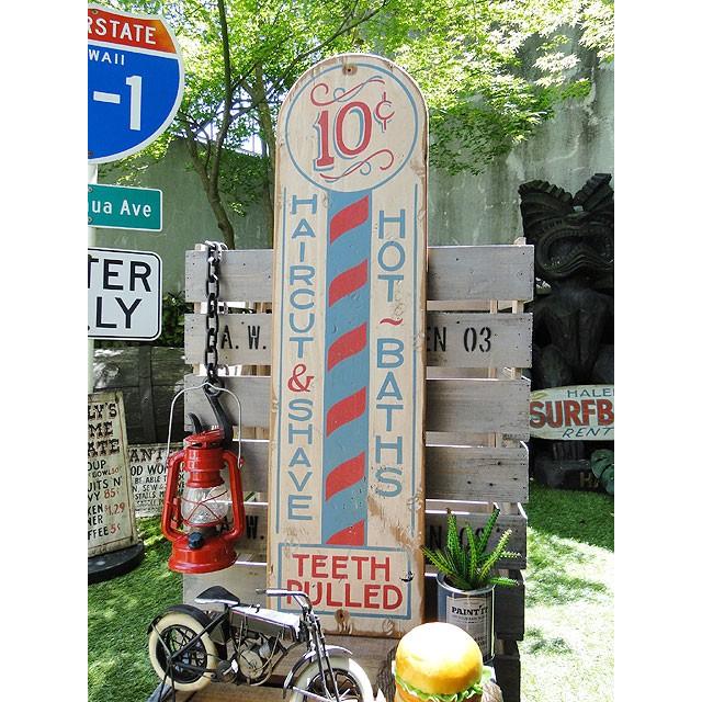 バーバーサインポール 木製看板 アメリカ雑貨 アメリカン雑貨 爆買