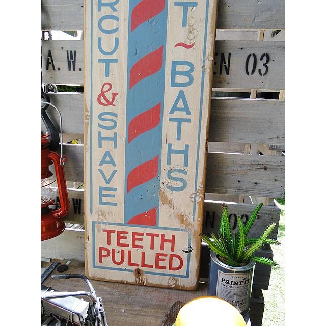 バーバーサインポール 木製看板 アメリカ雑貨 アメリカン雑貨 爆買