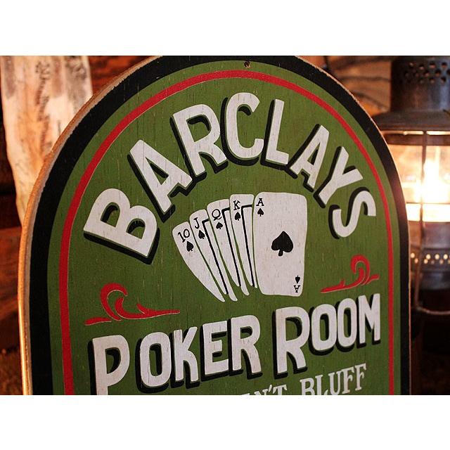 バークレイズ ポーカールーム 木製看板 □ アメリカン雑貨 アメリカ