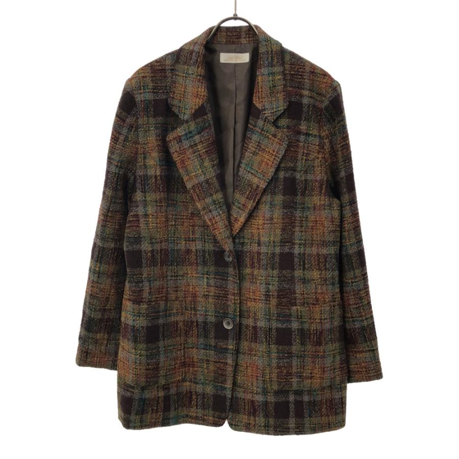 サンウィンド チェック テーラードジャケット M ブラウン系 レディース