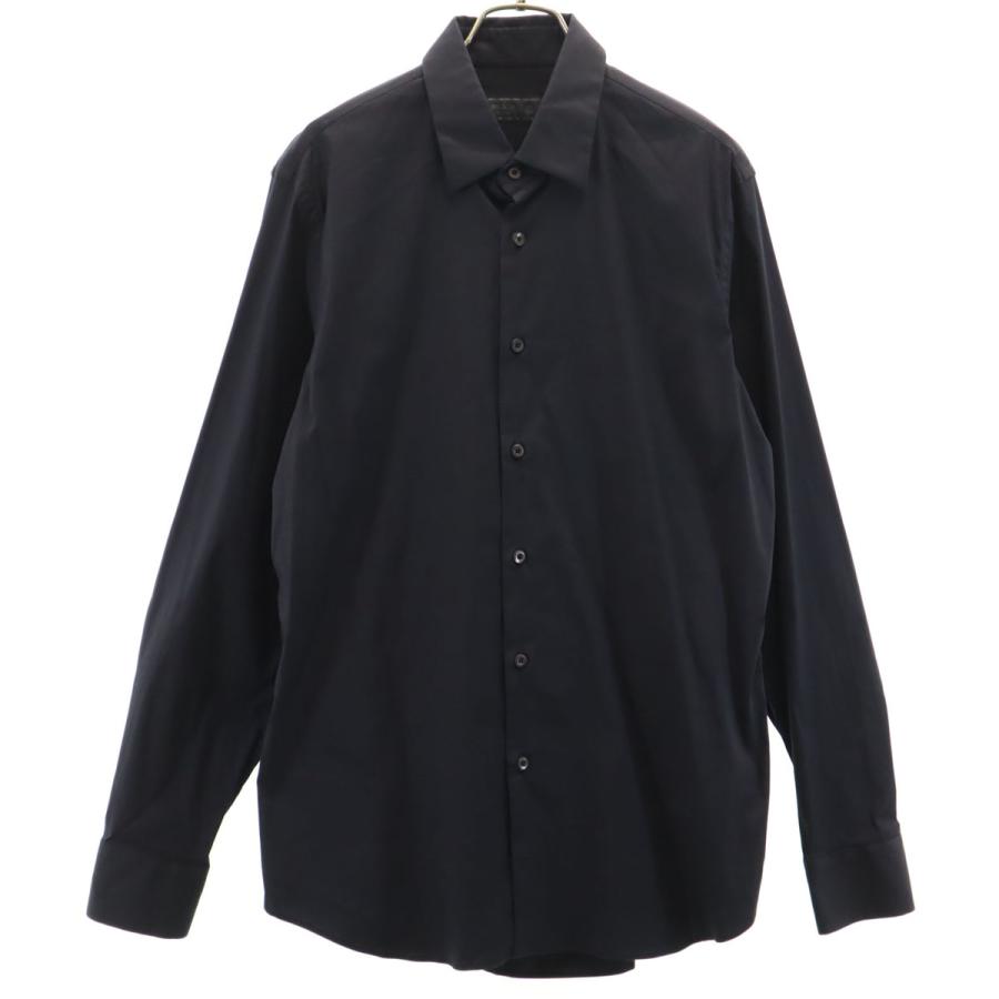 PRADA（プラダ） イタリア製 長袖 シャツ 40 ブラック ストレッチ