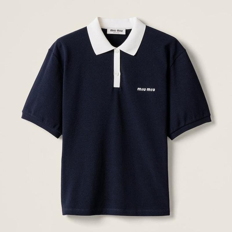 miu miu（ミュウミュウ） コットンピケ ポロシャツ