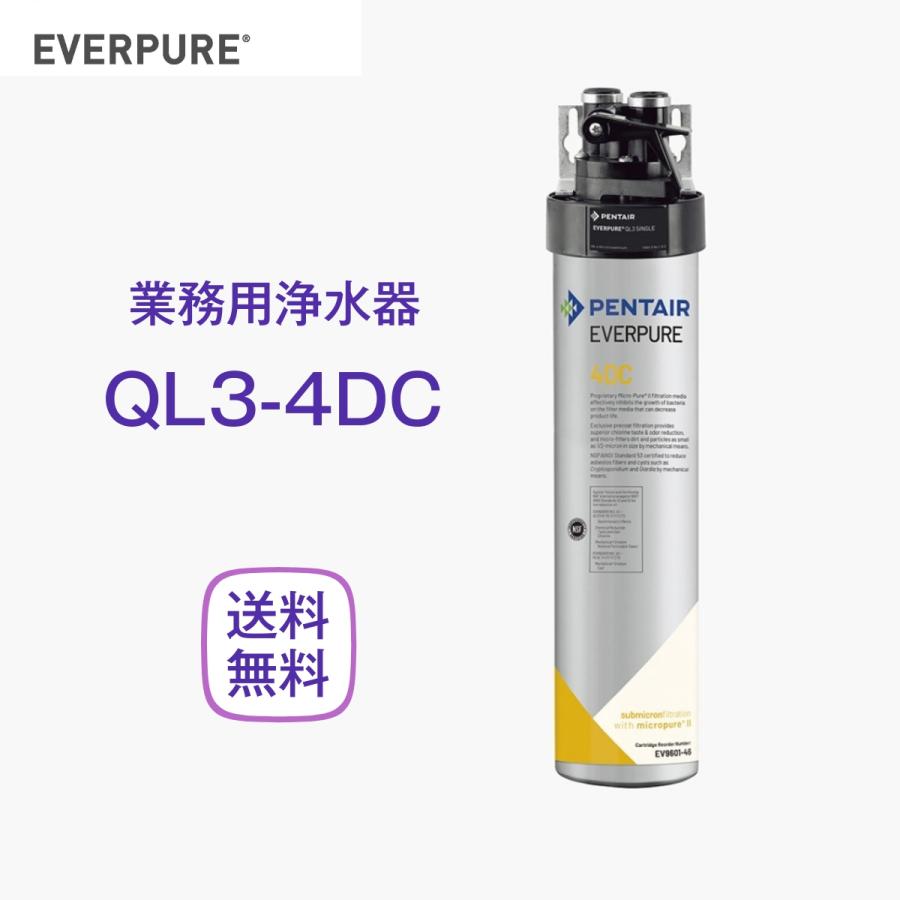 エバーピュア QL3-4DC 浄水器 業務用 フィルターヘッド付 : 厨房