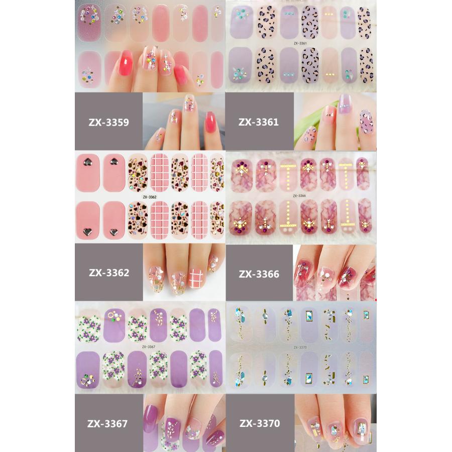 ネイルシール 2+2 貼るだけ 花 3D ピンク フルカバー 簡単 立体 ジェル