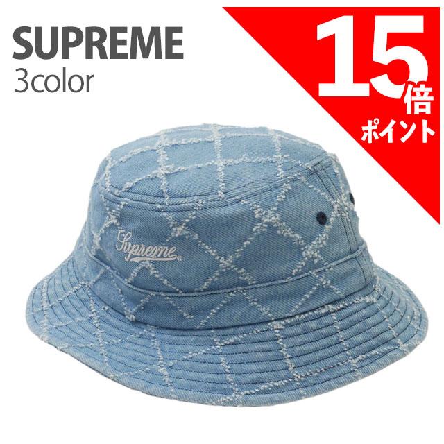 supremeデニム風フリンジバケットハット supremeデニム風フリンジ