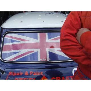 ユニオンジャック柄 モノトーン リアシート ローバーミニ