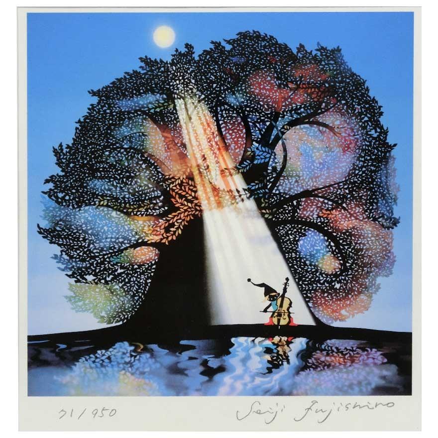 藤城清治 レフグラフ 「月光の響き」 四季のメルヘン秋 : アンティーク