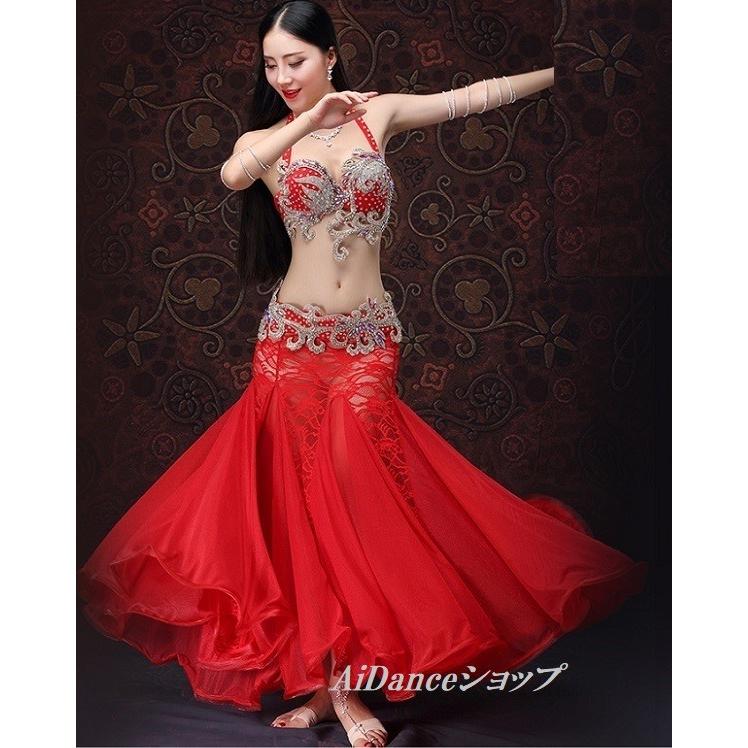 新着 ベリーダンス 衣装 コスチューム ブラトップ ベルト 2点セット 全