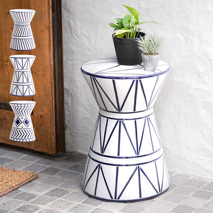 スツール おしゃれ 陶器 玄関スツール 椅子 花台 フラワースタンド