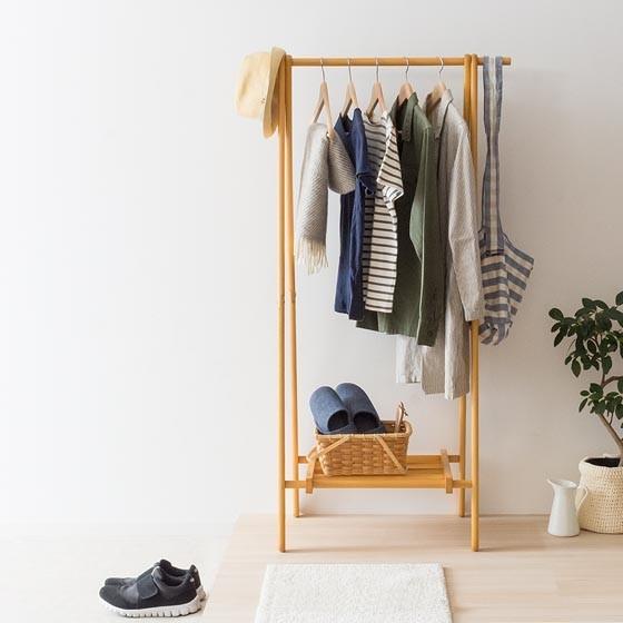 IDEE コートハンガー シンプル お洒落 ナラ材 ハンガーラック d3573