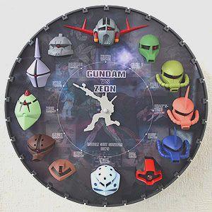 即納/リズム時計 掛け時計/機動戦士ガンダム 3Dクロック 4MGA03FZ08
