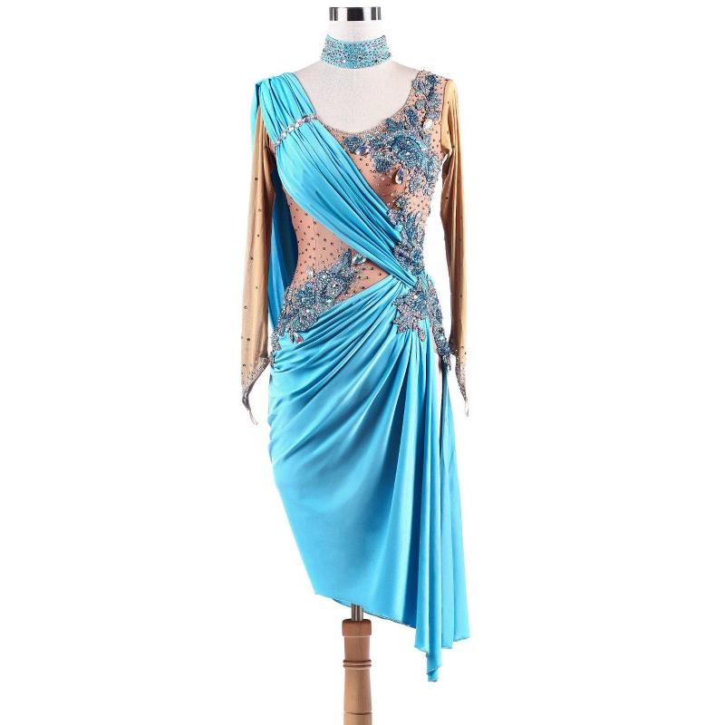 社交ダンス衣装 社交ダンスドレス モダンドレス デモ用ドレス セミ