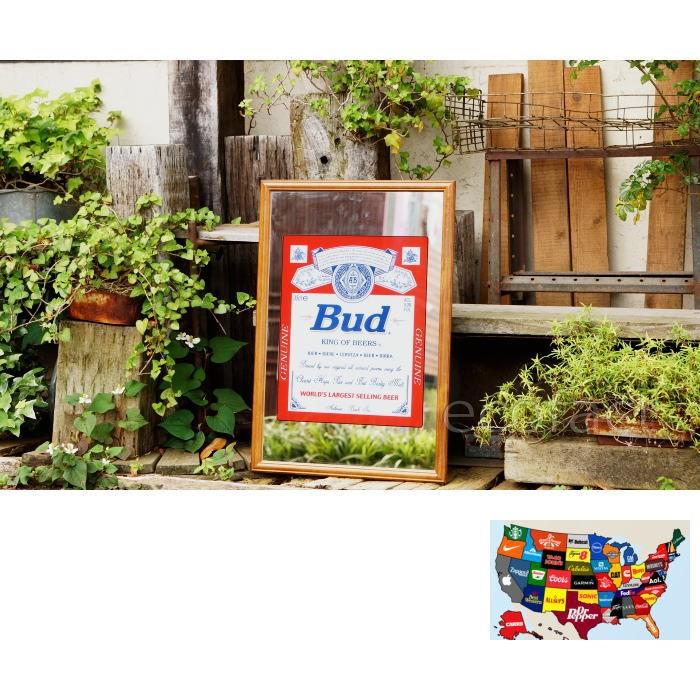 パブミラー バーミラー 鏡 壁掛け バドワイザー ビールBudweiser（ pub