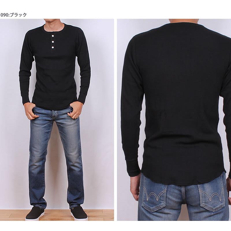 Hanes（ヘインズ） サーマル ヘンリーネック ロングスリーブ Tシャツ