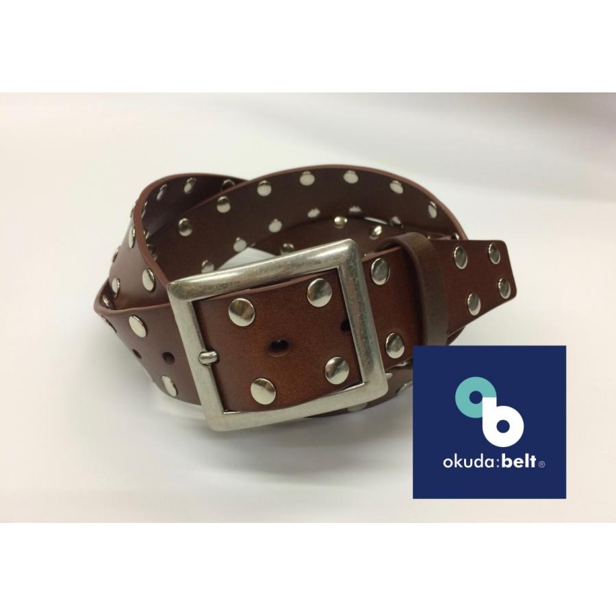 ベルト メンズ レザーベルト スタッズベルト 40ミリ 牛革 本革 ヌメ