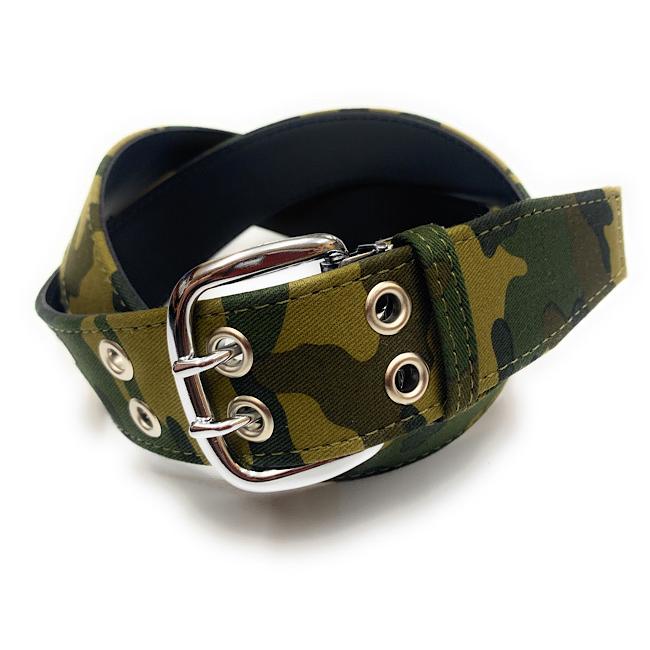 Wピンベルト】 迷彩柄ベルト 40ミリ幅 ダブルピンベルト camo柄