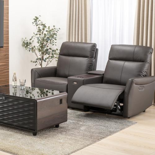 ヤマダオリジナル 電動リクライニングソファ 「YES140018N DBR2PカワCU