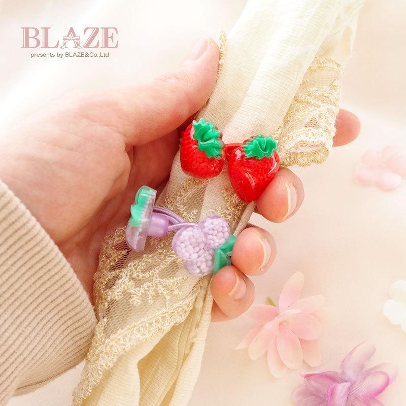 ヘアゴム 2本セット フルーツ BLAZE ヘアアクセサリー ヘアアクセ ヘア
