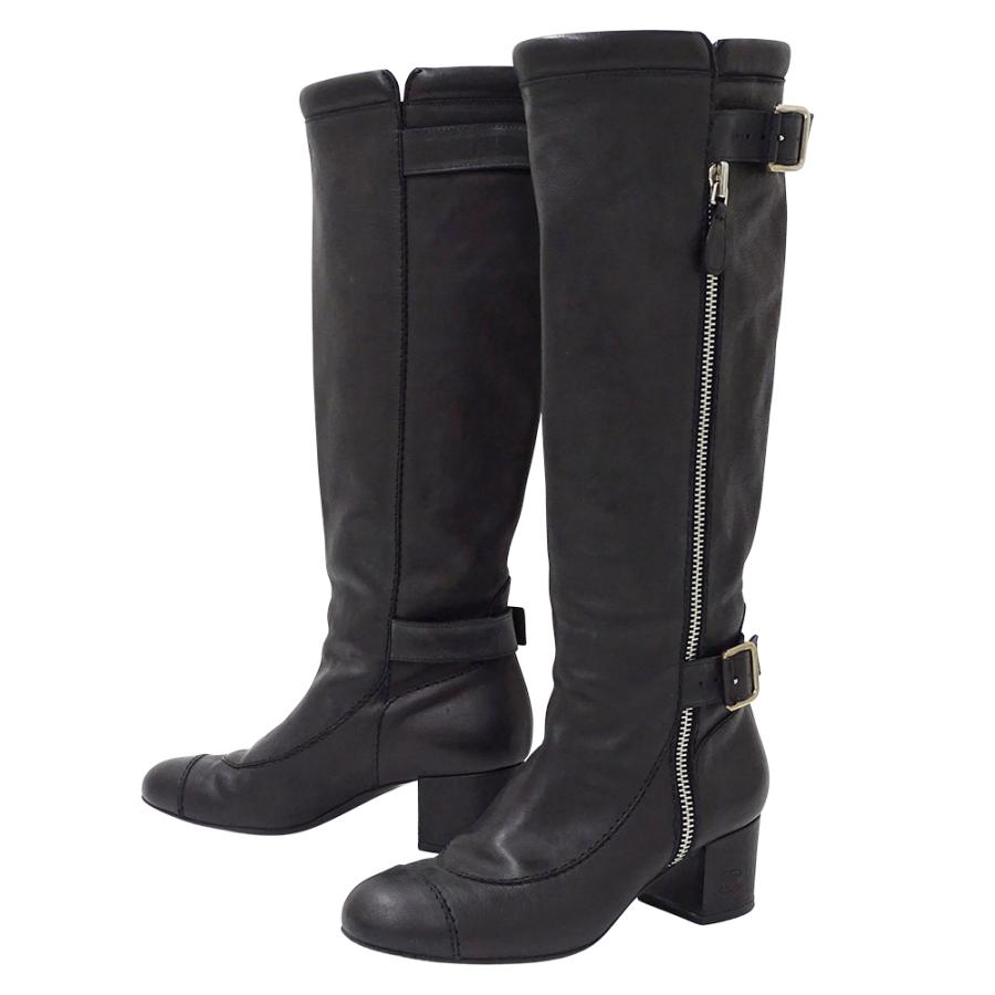 CHANEL（シャネル） ブーツ レディース ブランド ロングブーツ レザー