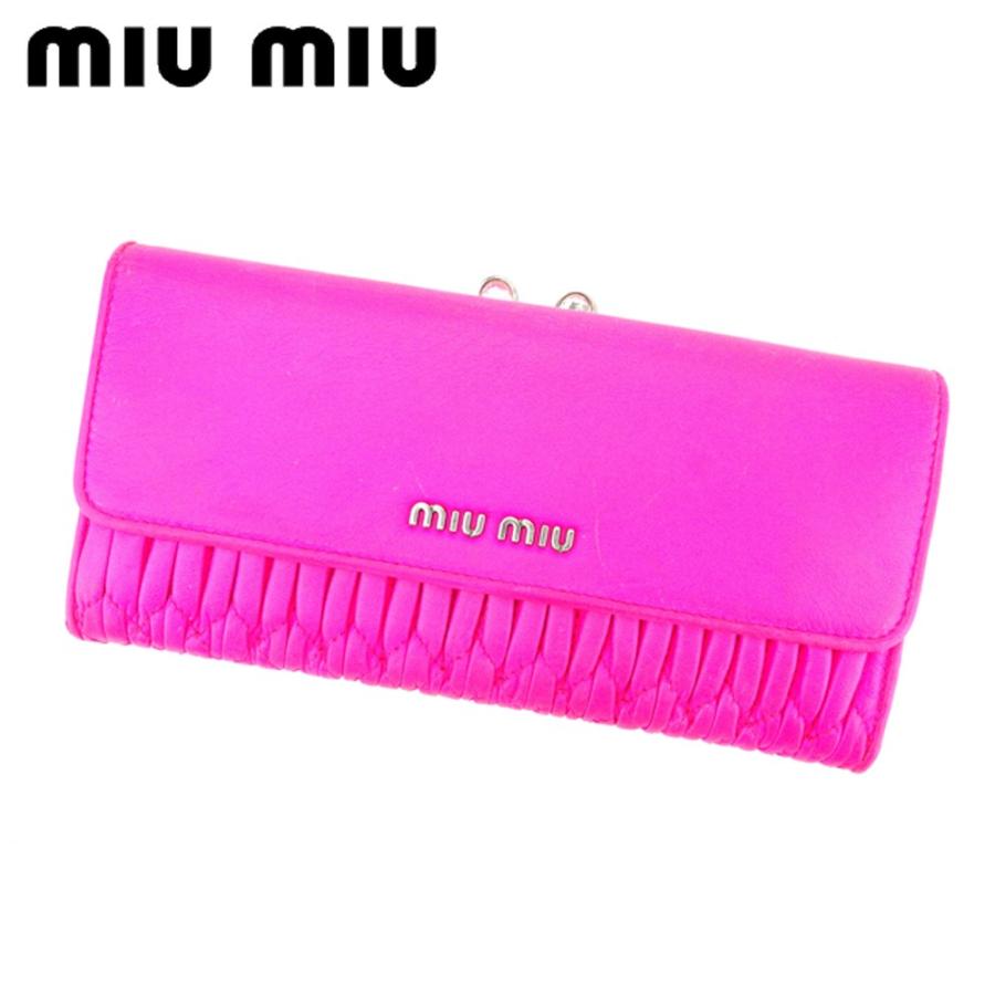 miu miu（ミュウミュウ） がま口 財布 長財布 レディース マテラッセ
