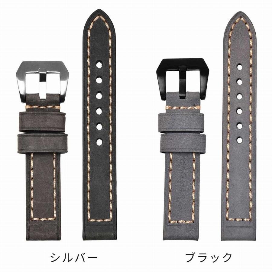 For PANERAI パネライ向け 社外品 交換用 腕時計ベルト レザーベルト