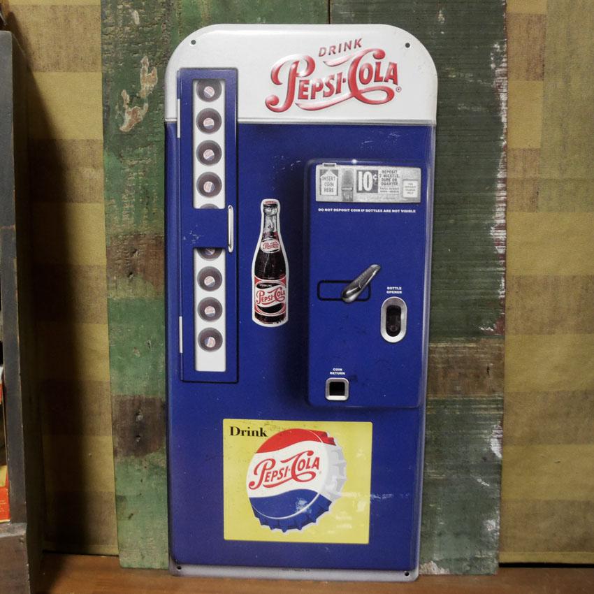 PEPSI（ペプシ） ダイカットエンボスメタルサイン PEPSI COLA VENDING