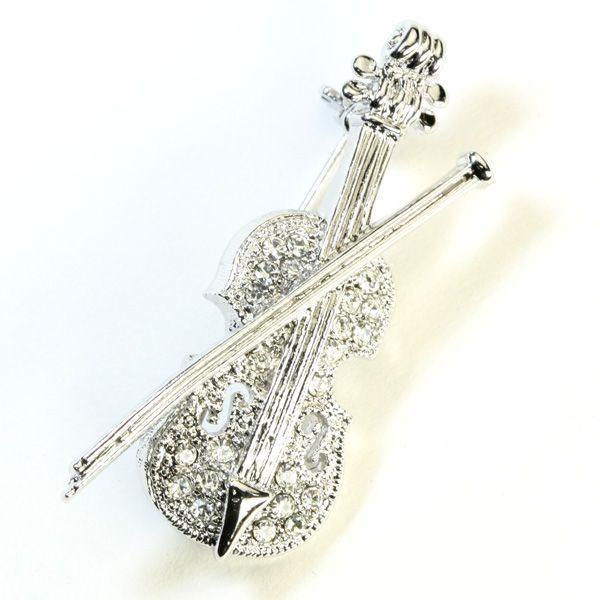 SWAROVSKI（スワロフスキー） ブローチ バイオリン ヴァイオリン 楽器