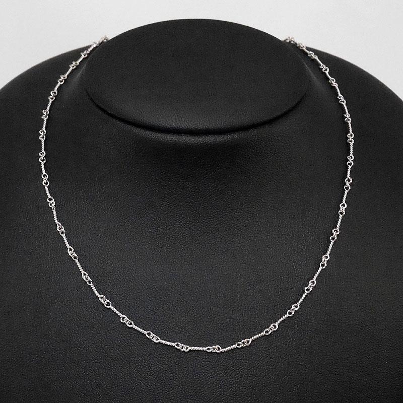 K18 WG ホワイトゴールド ツイストチェーン ネックレス 18インチ