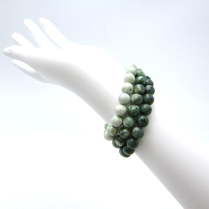 日高翡翠ブレスレット 10mm AAランク 北海道 日高市 日本の石 稀少価値