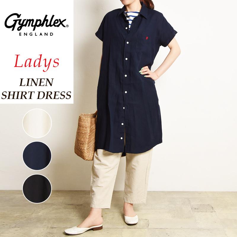 Gymphlex ジムフレックス リネン ドレスシャツ シャツワンピース