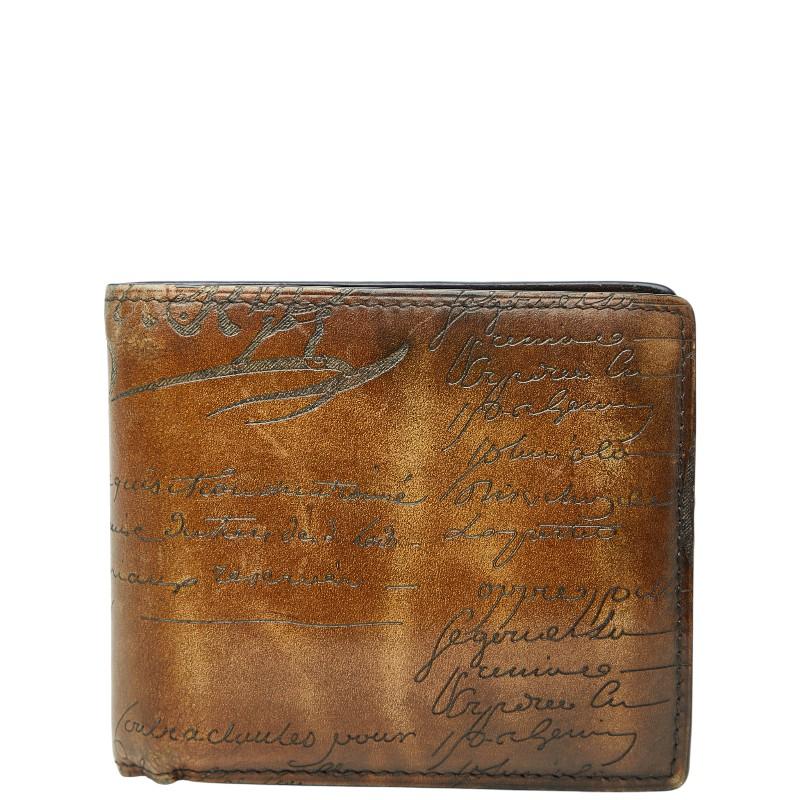ベルルッティ カリグラフィ マコレ 二つ折り財布 札入れ ブラウン