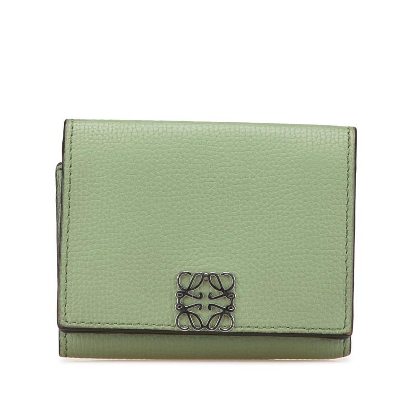 LOEWE（ロエベ） アナグラム トライフォールド 三つ折り財布 グリーン