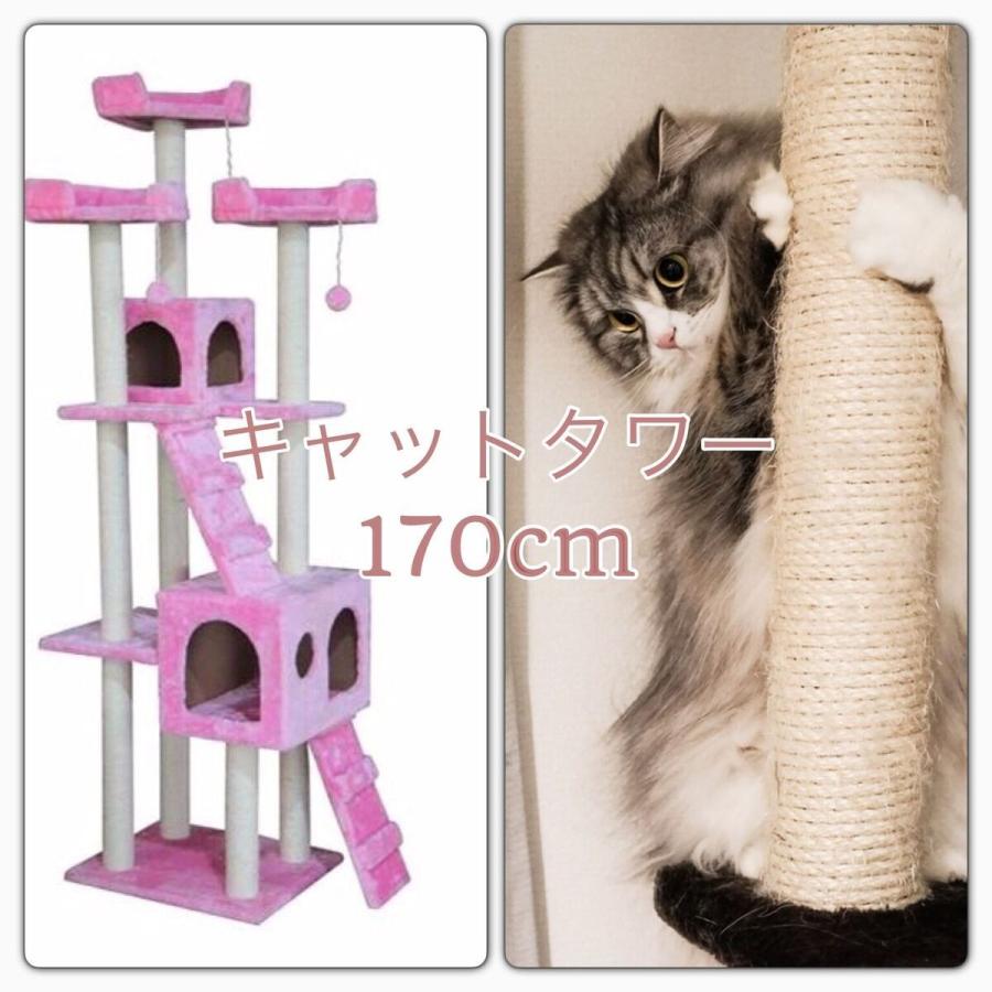 キャットタワー 170cm 猫タワー ワイド 据え置き型 : グロバットEast