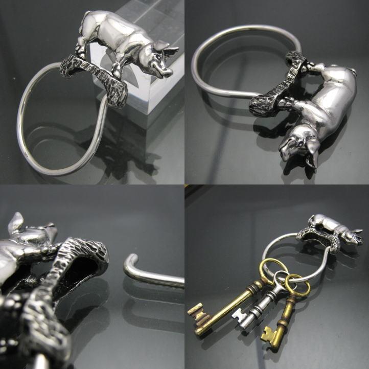 銀の豚、ブタキーリング シルバー925 SV925(キーホルダー、キー