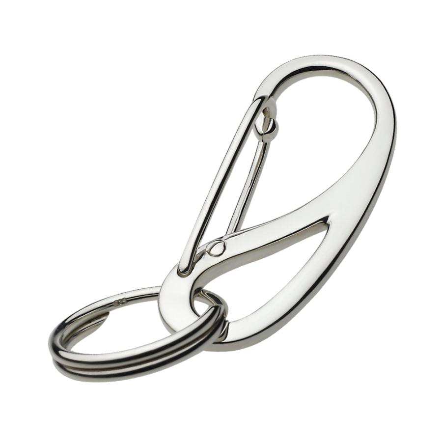 シルバーキーホルダー プレーン カラビナ キーチェーン キーリング付き