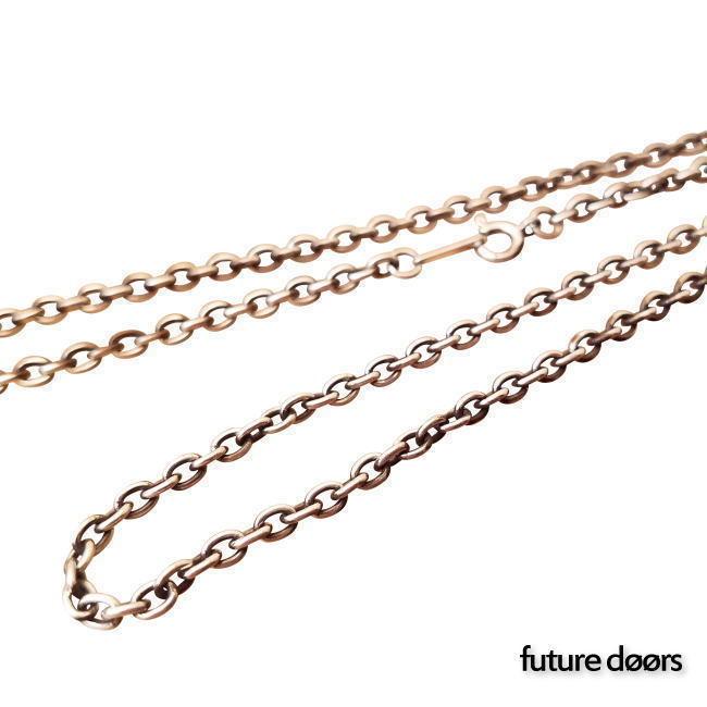 3.4mm/50cm】燻しあずきチェーン小豆チェーン シルバーネックレス