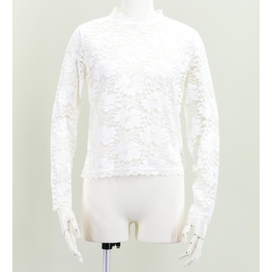 フラダンス フリル総レース ブラウス ホワイト LL 2344wLL : emika