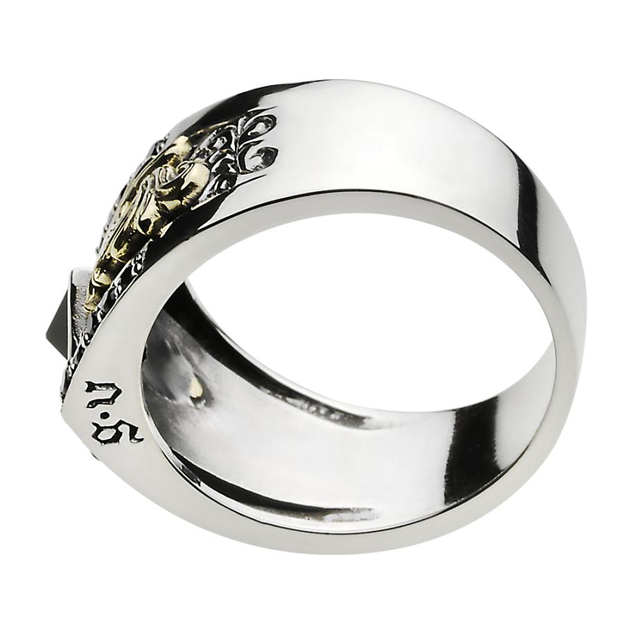 ジルコニア シルバーリング 指輪 メンズ ピラミッド スタッズ ウェーブ