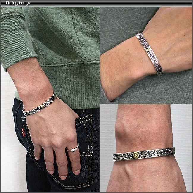 バングル シルバー925 メンズ インディアンジュエリー イエロー