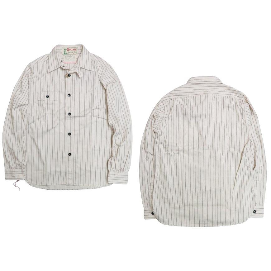 SUGAR CANE シュガーケーン ワークシャツ 長袖 8.5oz ホワイト