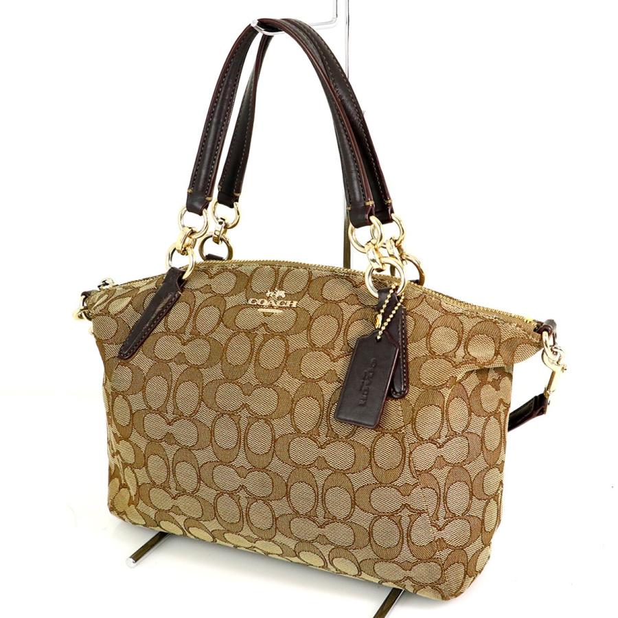 コーチ COACH シグネチャー ブラウン キャンバス×レザー 2wayバッグ