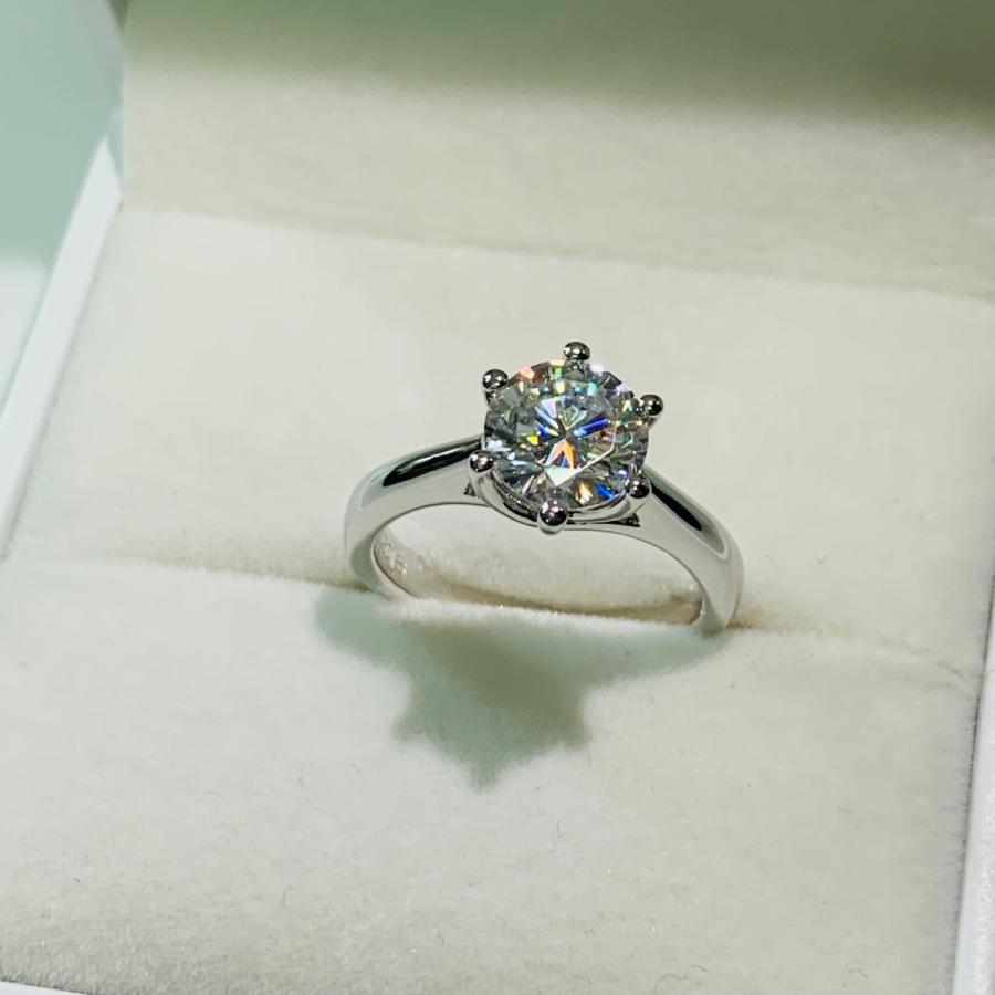 指輪 モアサナイト リング 大粒 1.5カラット 女性 彼女 人気 シンプル