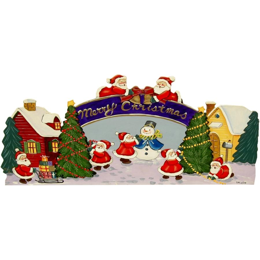 ご自分で描く図案付トールペイント白木素材セット mh-449 リトルサンタ