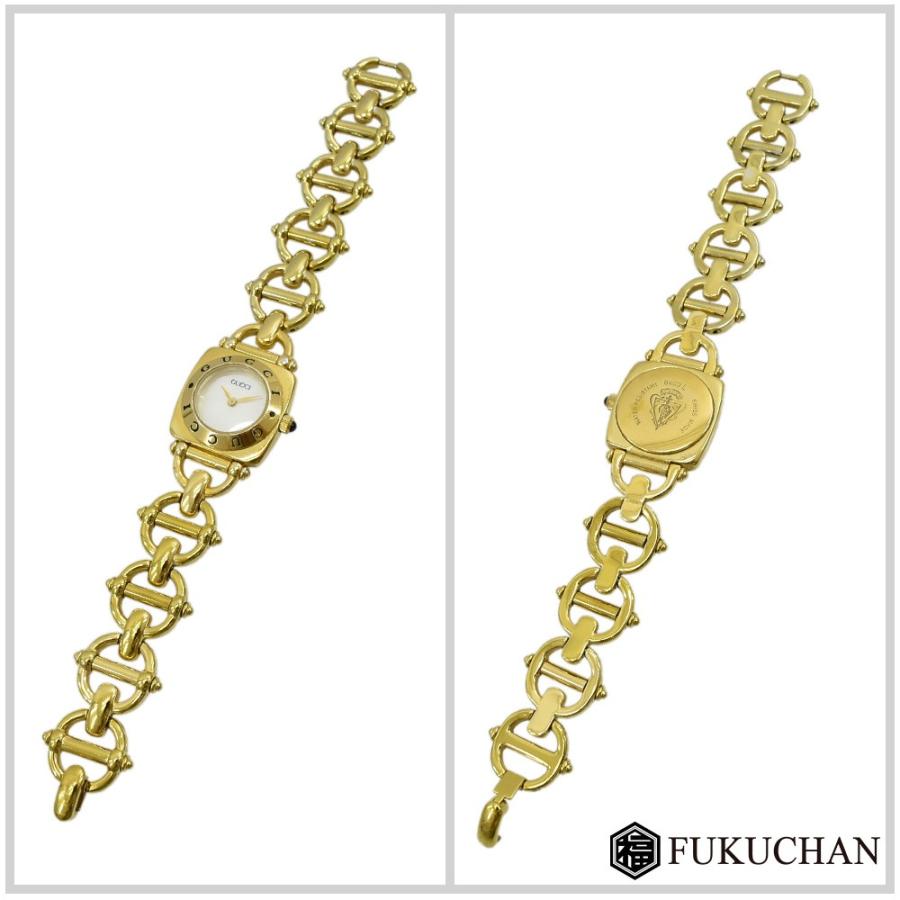 GUCCI（グッチ） GUCCI 6400L レディースウォッチ ゴールド×シェル文字